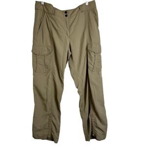 Exofficio Insect Shield Roll Up Pants Size 10 Khaki Color Tan Cargo Nylon Hiking